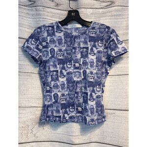 Robin Piccone Artistic Mosaic Faces Print Nylon Tee Size M